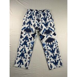 Villagallo Women’s Blue Cropped Pull‑On Pants – Size 44 (12-14)  Straight Leg